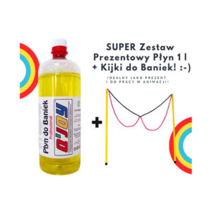 Bańki Mydlane – Płyn do Baniek 1l + Kijki do Baniek 2 Oczka - Zestaw