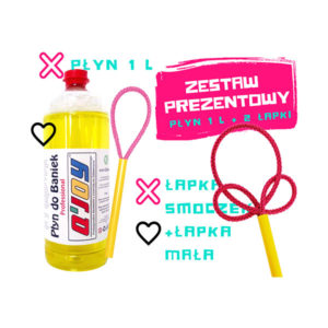 Bańki Mydlane – Płyn do Baniek 1L + Łapka do baniek Mała + Łapka do baniek Smoczek - Zestaw